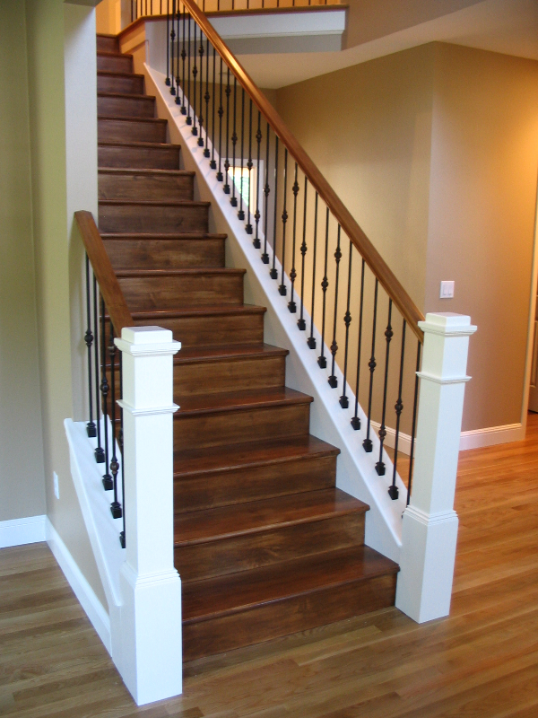 portfolio painted stain treads newel stair stained handrail